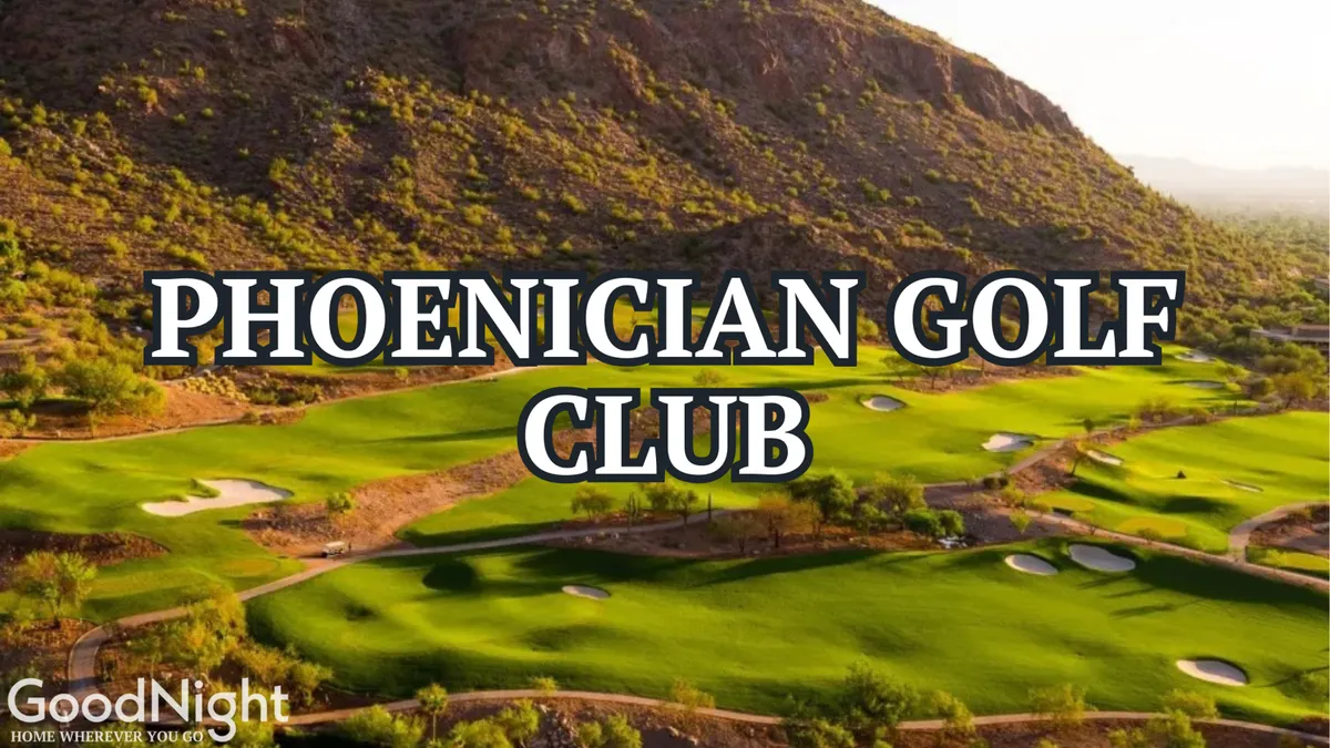 A lush green golf course stretches out beneath a dramatic desert mountain backdrop, with sand traps and immaculate fairways visible under a bright, clear sky. The landscape is open and inviting, perfectly encapsulating the accessible premier courses nearby.